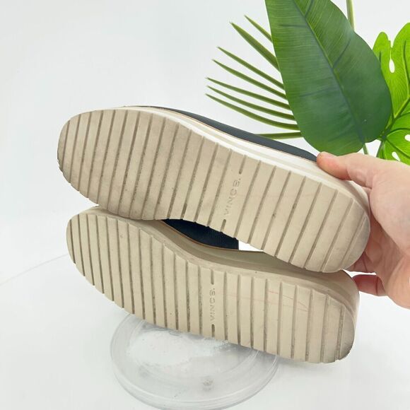 Vince Sarria Sandals Women's Size 9.5 Black Leather Platform Slide Comfy Wedge - Picture 15 of 16